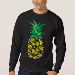 Funny Sloths Bygger en ananas frukt Lång Ärmad Tröja
