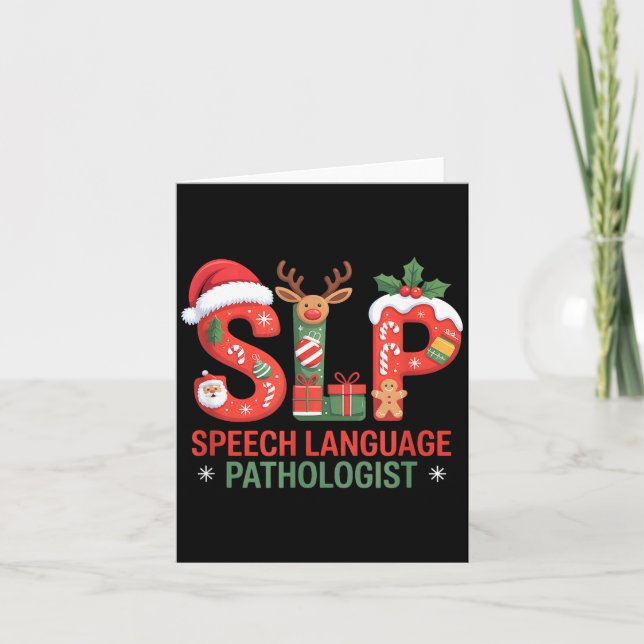 Funny Slp Christmas Speech Language Pathologist Ho Kort (Framsida)