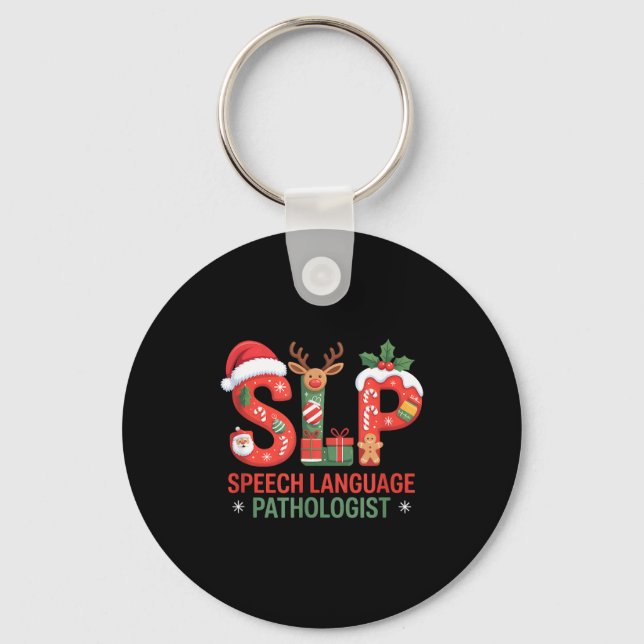 Funny Slp Christmas Speech Language Pathologist Ho Nyckelring (Framsida)