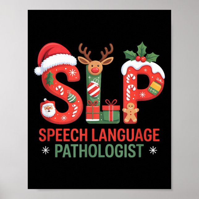 Funny Slp Christmas Speech Language Pathologist Ho Poster (Framsidan)