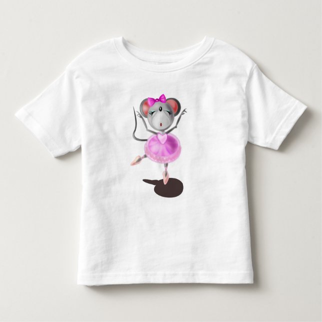 Funny Småbarn T-shirt Ballerina Mouse Ballet Dance (Framsida)