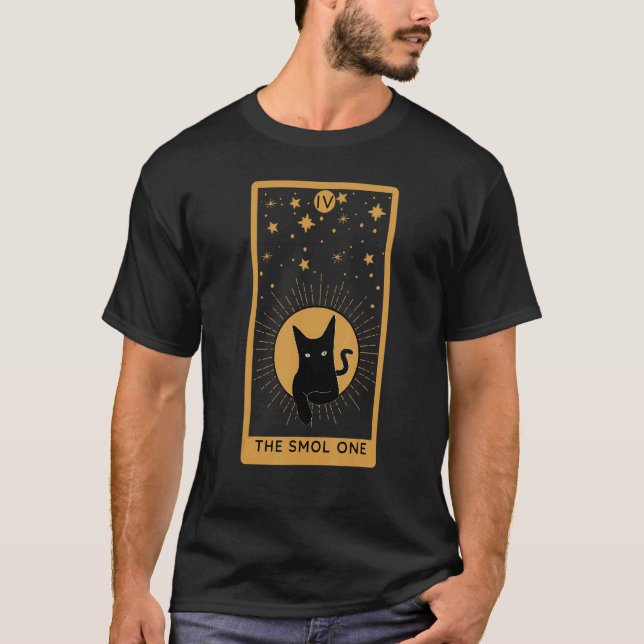 Funny Small Cat Lover Astrology Tarot Card T Shirt (Framsida)