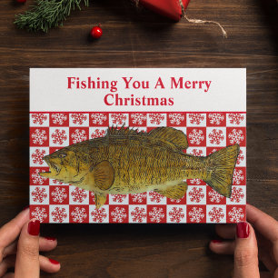 Funny Smallmouth Bass Fishing Pun God Anpassningsb Helgkort