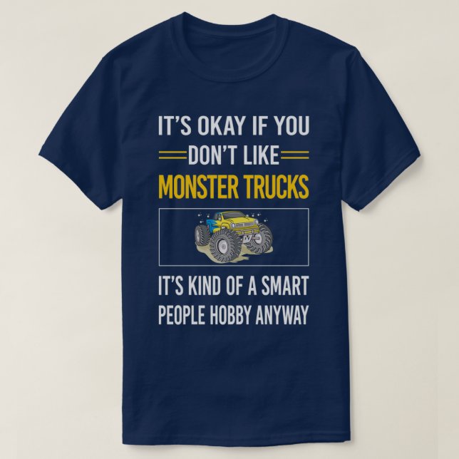 Funny Smart People Monster Lastbil Lastbilar T Shirt (Design framsida)