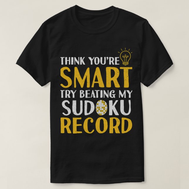 Funny Smart Sudoku Record Sudoku Älskare T Shirt (Design framsida)
