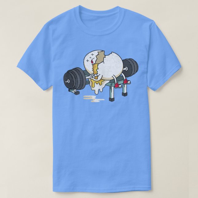 Funny Smaschad Egg Fitness Gym Barbells Liiting Wo T Shirt (Design framsida)