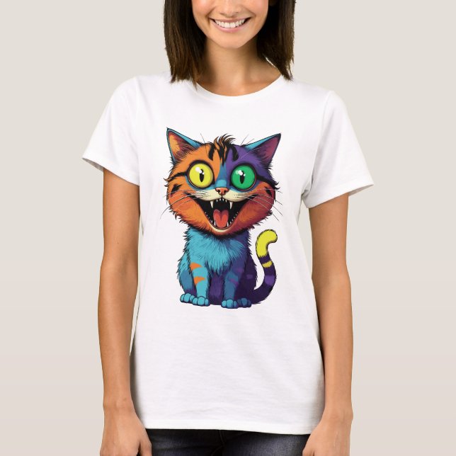 Funny - Smile Cat -  T Shirt (Framsida)