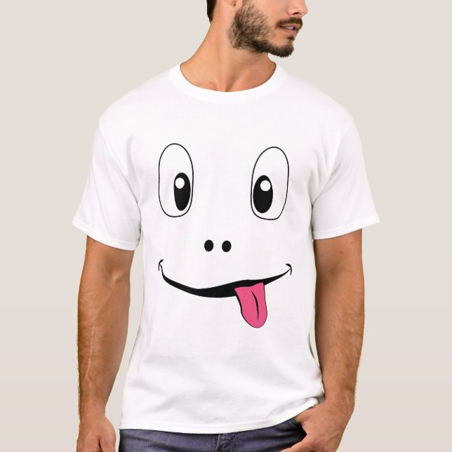Funny Smiley Face – Cute Tongue Out T-Shirt (Framsida)