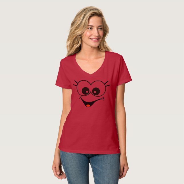 Funny Smiley face T-Shirt (Hel framsida)