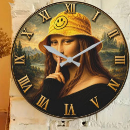 Funny Smiley Mona Lisa Happy Bucket Hat Renaissan Stor Klocka