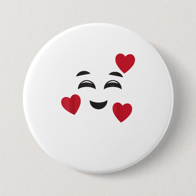 Funny Smiling Emojis Hearts Halloween Kärlek F Knapp (Framsida)