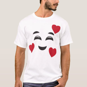 Funny Smiling Emojis Hearts Halloween Kärlek F T Shirt