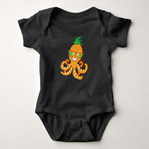 FUNNY SMILING EXOTIC TROPICAL PINEAPPLE OCTOPUS T SHIRT