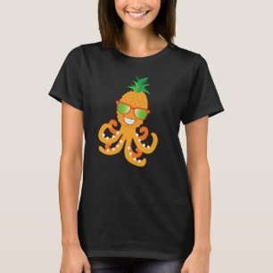 FUNNY SMILING EXOTIC TROPICAL PINEAPPLE OCTOPUS T SHIRT