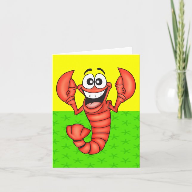 Funny Smiling Lobster Kort (Framsida)