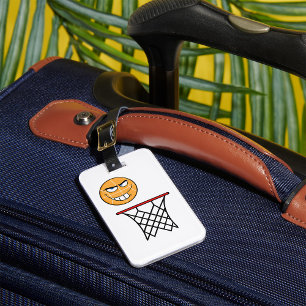 Funny Smirking Basketball Ansikte Dunking Bagagebricka