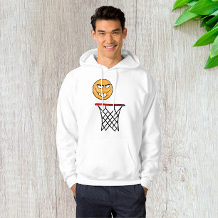 Funny Smirking Basketball Ansikte Dunking Hoodie