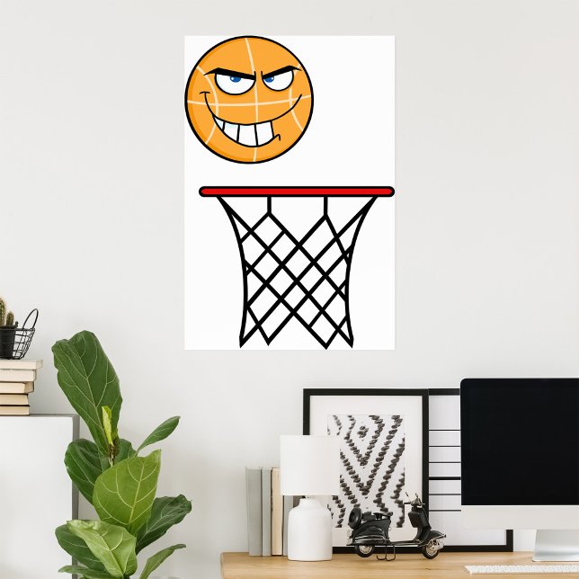 Funny Smirking Basketball Ansikte Dunking Poster (Skapare uppladdad)