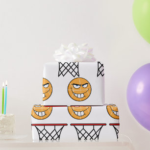 Funny Smirking Basketball Ansikte Dunking Presentpapper