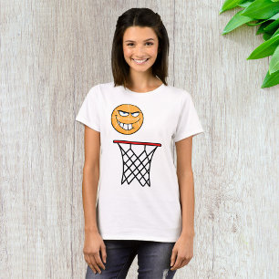 Funny Smirking Basketball Ansikte Dunking T Shirt