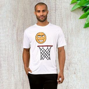 Funny Smirking Basketball Ansikte Dunking T Shirt