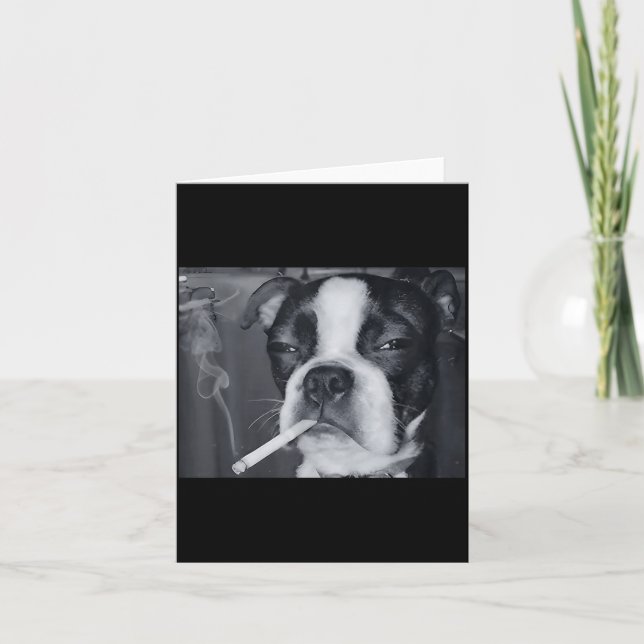 Funny Smoking Dog Meme Cigarette Gen Z Meme Dog Lo Kort (Framsida)