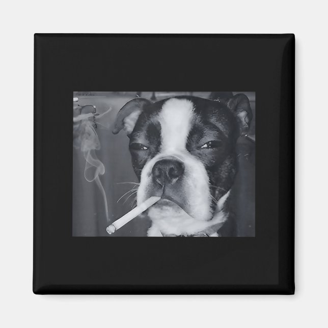 Funny Smoking Dog Meme Cigarette Gen Z Meme Dog Lo Magnet (Framsidan)