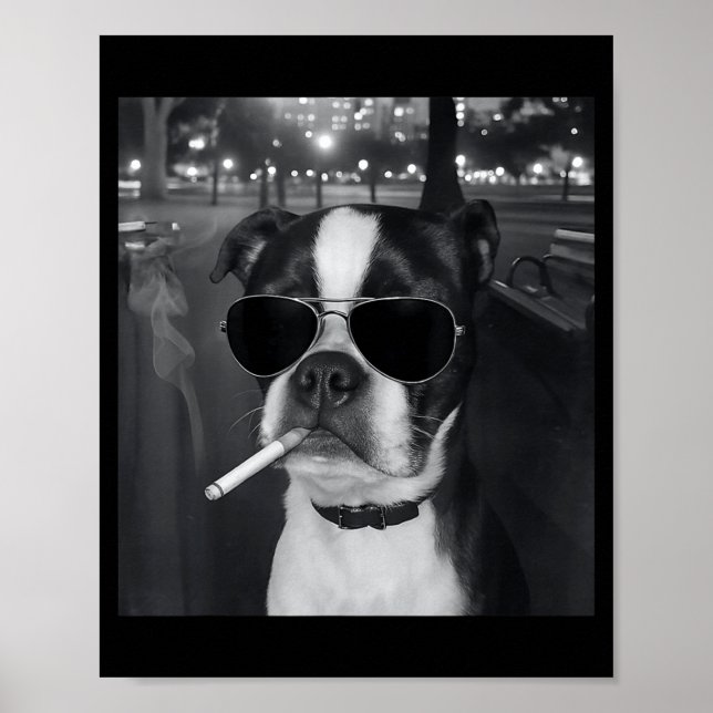 Funny Smoking Dog Meme Cigarette Gen Z Meme Dog Lo Poster (Framsidan)