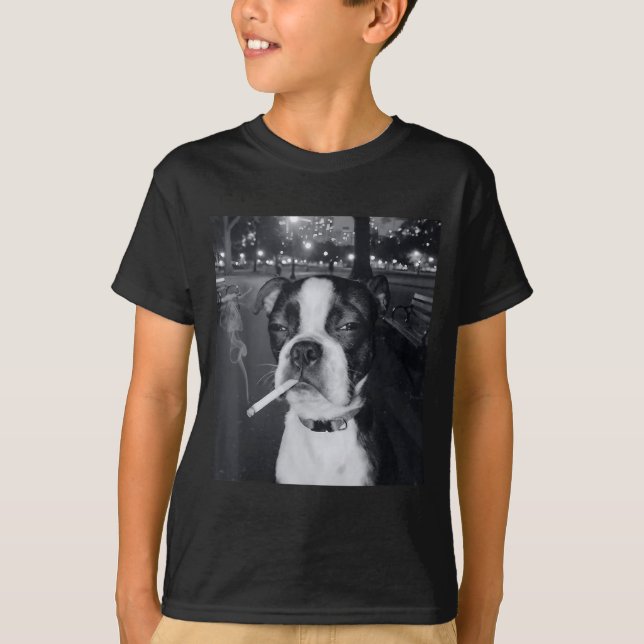 Funny Smoking Dog Meme Cigarette Gen Z Meme Dog Lo T Shirt (Framsida)