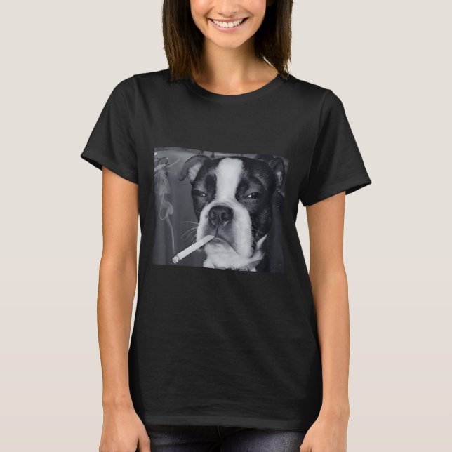 Funny Smoking Dog Meme Cigarette Gen Z Meme Dog Lo T Shirt (Framsida)