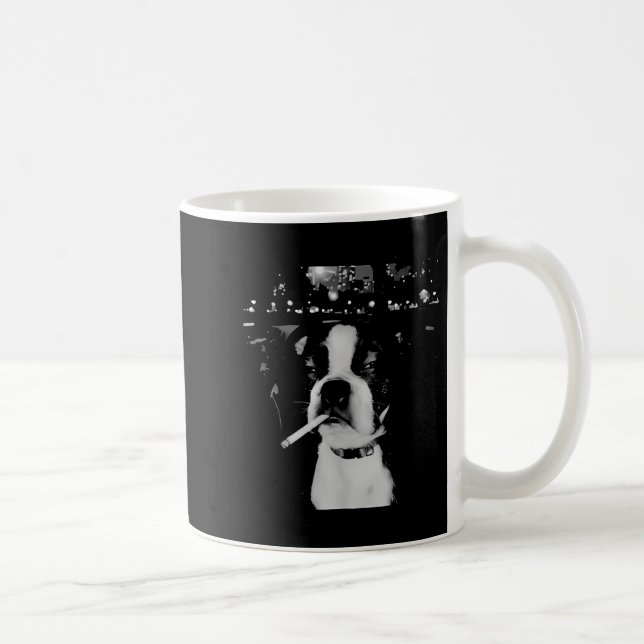 Funny Smoking Dog Meme  Kaffemugg (Höger)