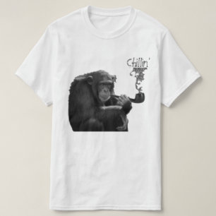Funny Smoking Macho Gorilla Humous Monkey T Shirt