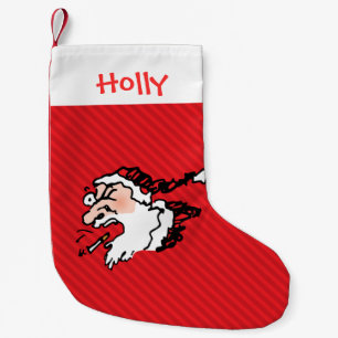 Funny Smoking Santa Personlig Liten Julstrumpa