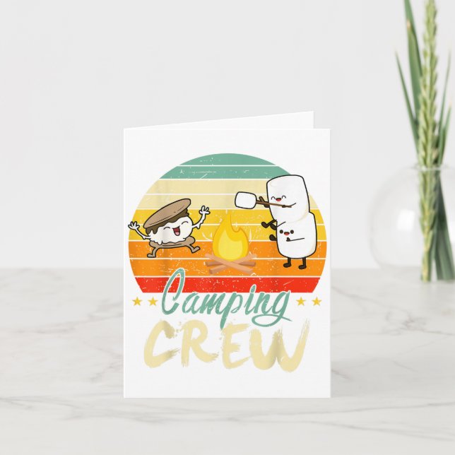 Funny Smore Camping Crew Family Camper Kid Boy Wom Kort (Framsida)