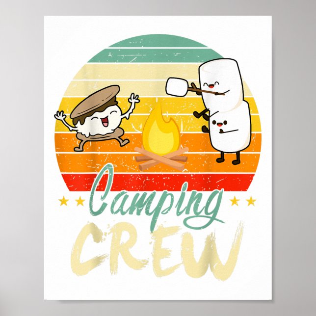 Funny Smore Camping Crew Family Camper Kid Boy Wom Poster (Framsidan)
