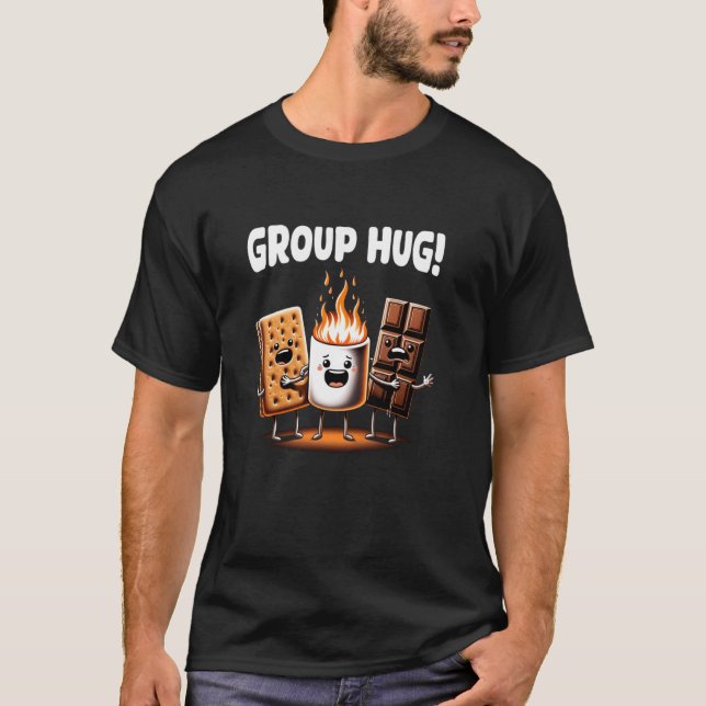 Funny Smores Marshmallow Chocolate Camping Group H T Shirt (Framsida)