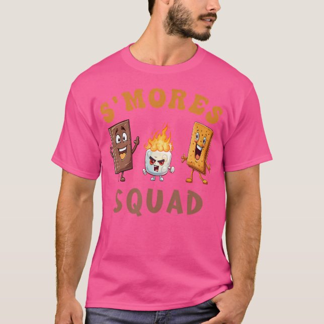 Funny Smores S'Mores Marshmallow Squad Camping Ca T Shirt (Framsida)