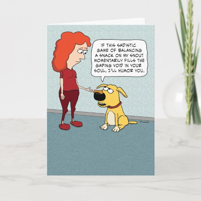 Funny Snack på Hund Snout Birthday Kort (Framsida)