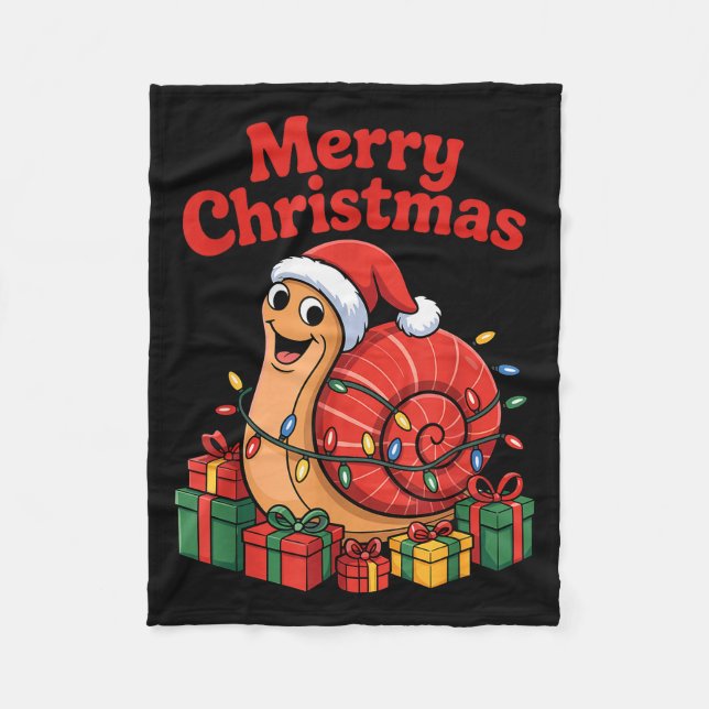 Funny Snail Santa Hat Animals Lovers Ugly Christma Fleecefilt (Framsidan)