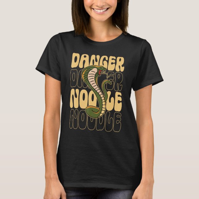 Funny Snake Älskare Danger Noodle T Shirt (Framsida)