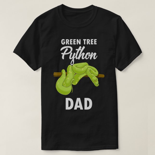 Funny Snake Älskare Pappa Grönt Träd Python T Shirt (Design framsida)
