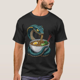 Funny Snake Eating Ramen Noodles Japanese Food T Shirt
