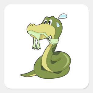 Funny Snake Fyrkantigt Klistermärke