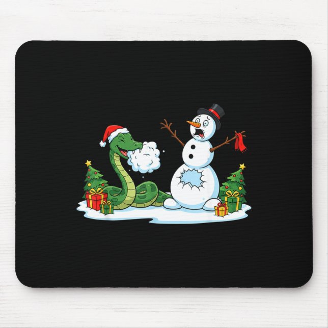 Funny Snake Snowman Christmas Tree Xmas Womens Men Musmatta (Framsidan)