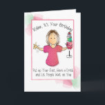 Funny Snarky Humous Personlig Birthday Kort<br><div class="desc">Har hon ett födelsedagskort med underbar slaglinje i kärlek? Anpassa det här roliga men söta kortet till henne</div>