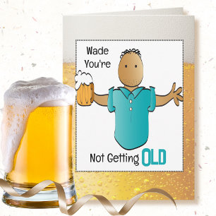 Funny Snarky Male Tecknad Beer Roligt Ethnic Birth Kort