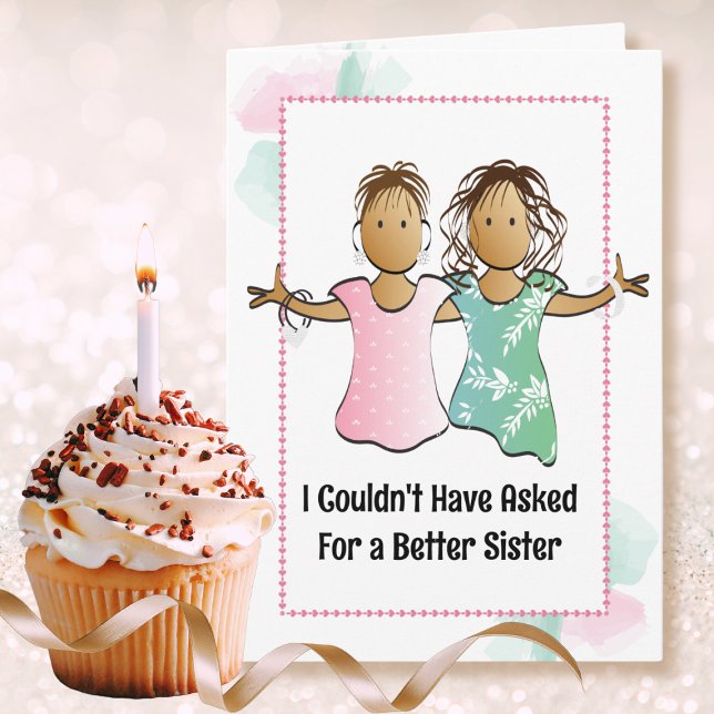Funny Snarky Sassy Female Tecknad Sister Birthday Kort (Skapare uppladdad)