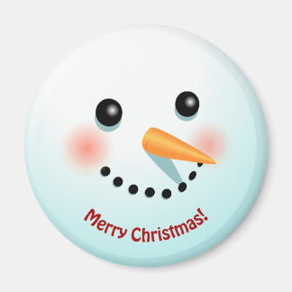 Funny Snögubbe Ansikte med morot Noses Tecknad Magnet