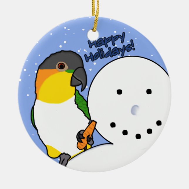 Funny Snögubbe Black Headed Caique Ornament (Framsidan)