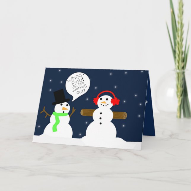 FUNNY SNÖGUBBE CHRISTMAS-KORT HELGKORT (Framsida)